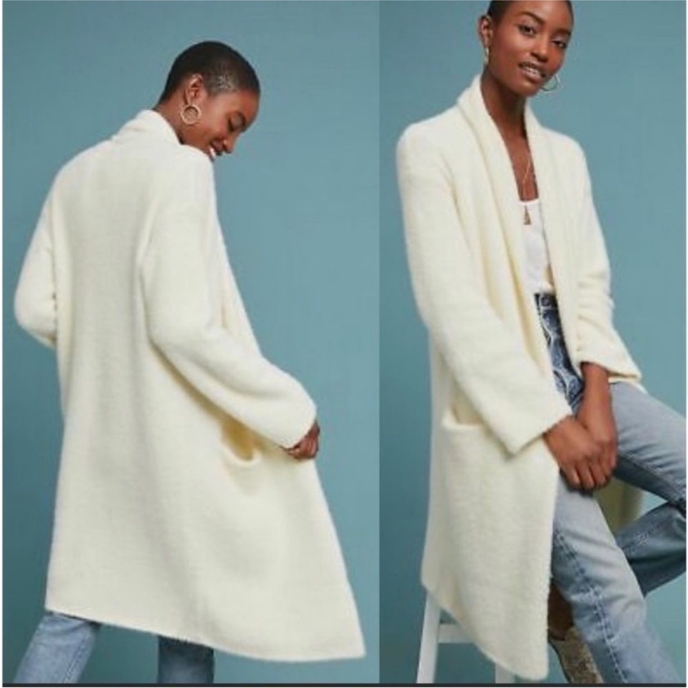 Sleeping On Snow Cardigan Alpaca Wool Longline Anthropologie Cream Size S